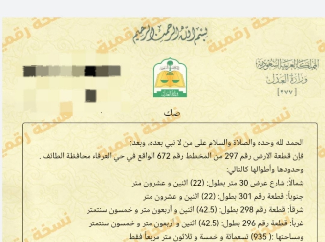 Eastern Taif Land Property